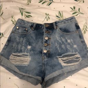 Distressed Jean Shorts